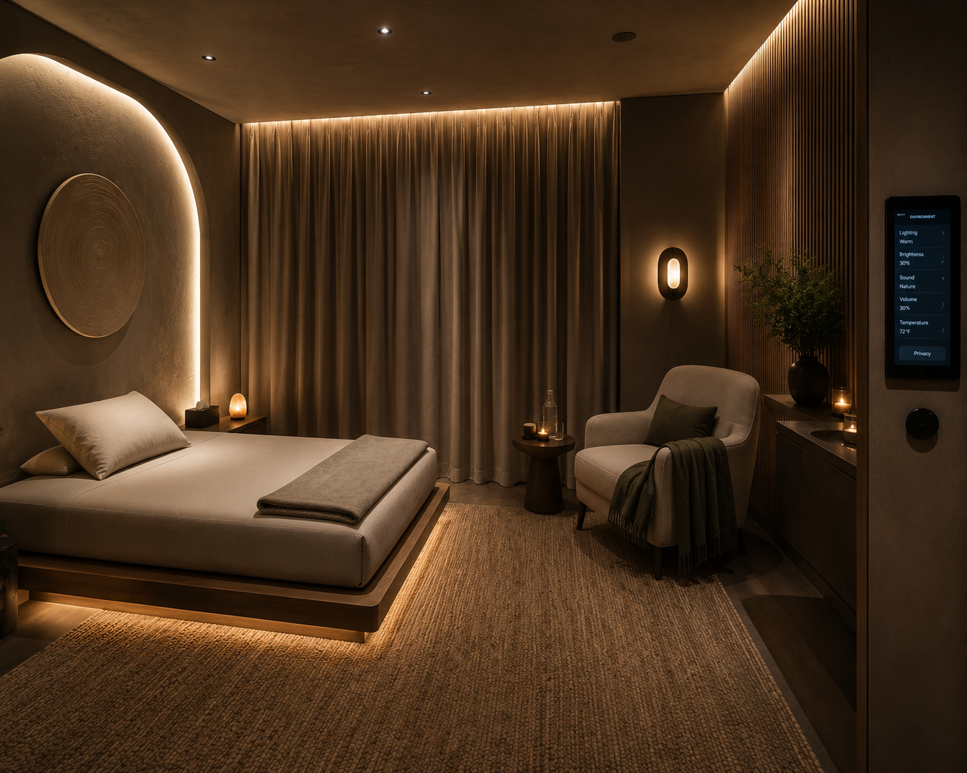 Private sensory-controlled suite